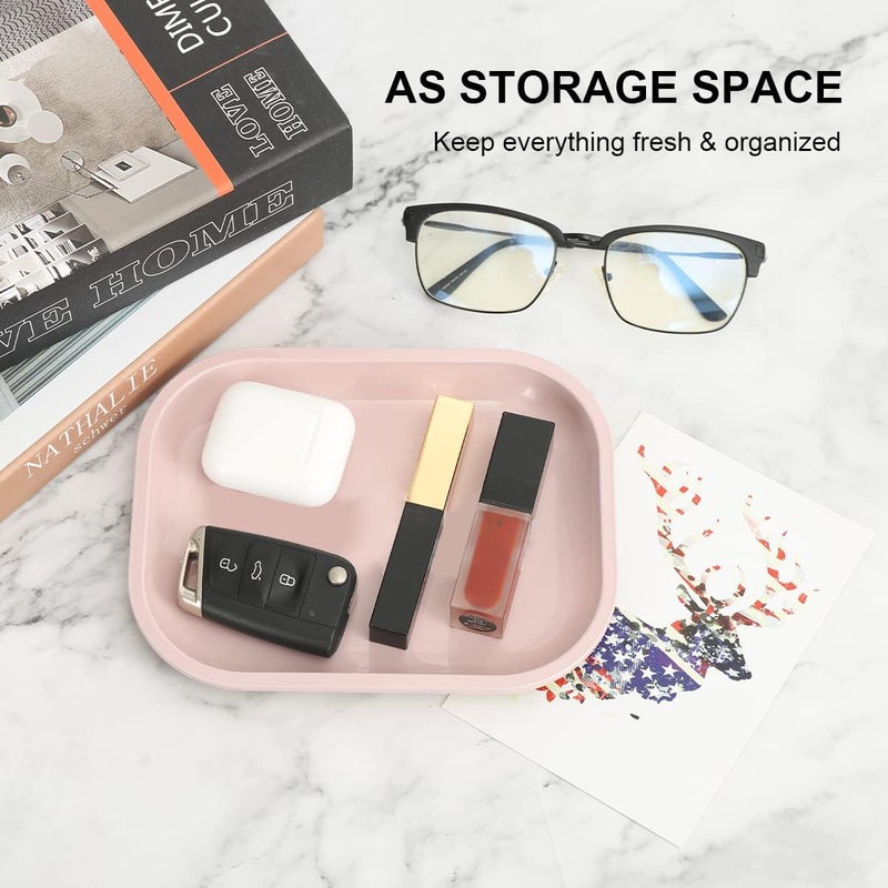 HOKirin Pink Small Metal Tray with Soft PVC Magnetic Lid,7"x5.5"x0.6" - Image 5